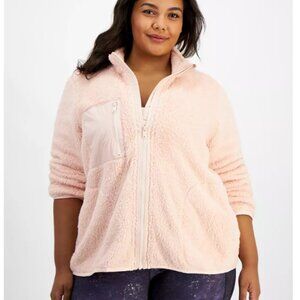 Ideology Women's Soft Pink Teddy Jacket